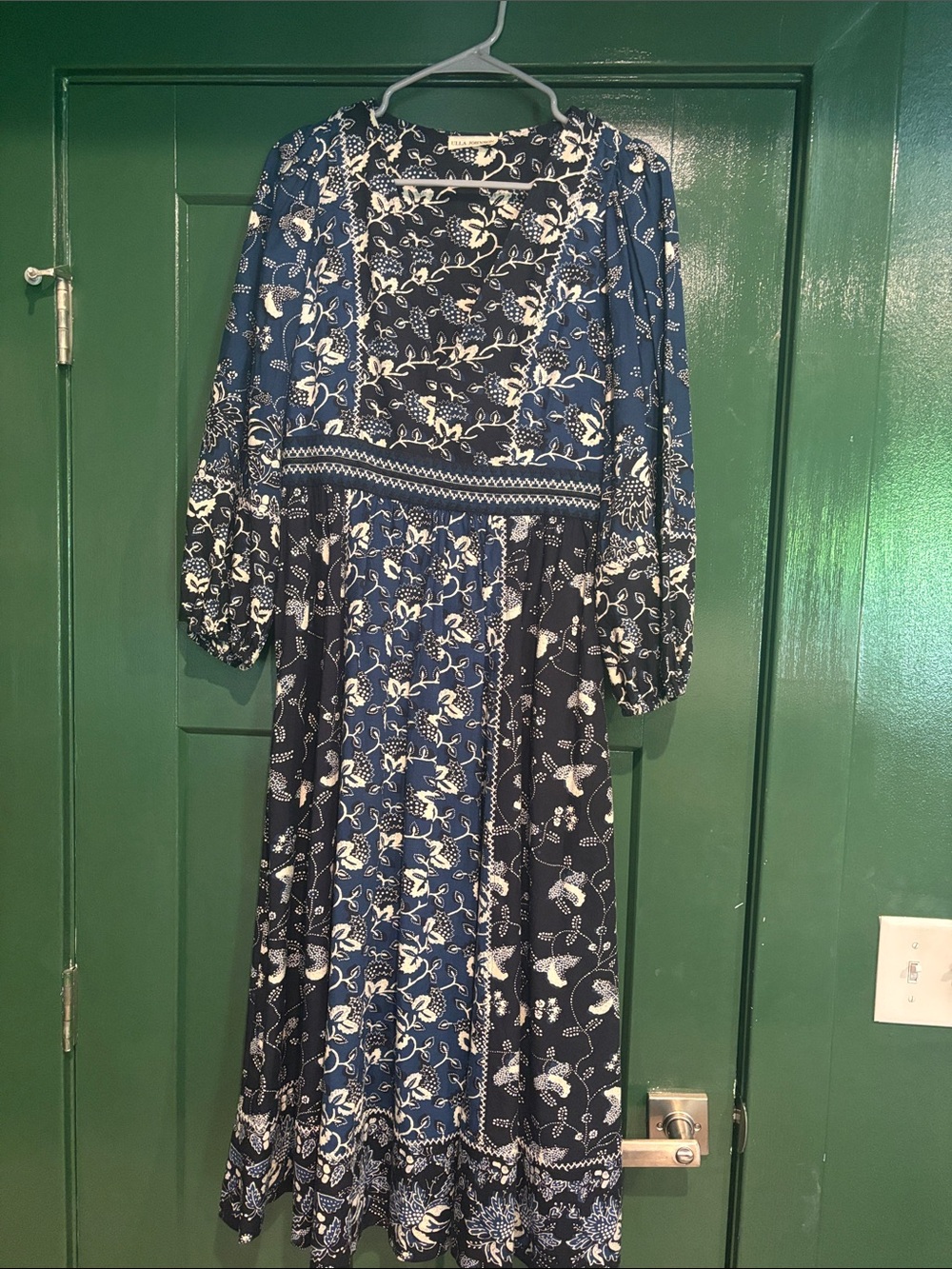 Ulla Johnson Navy & White Floral Cotton Midi Dress